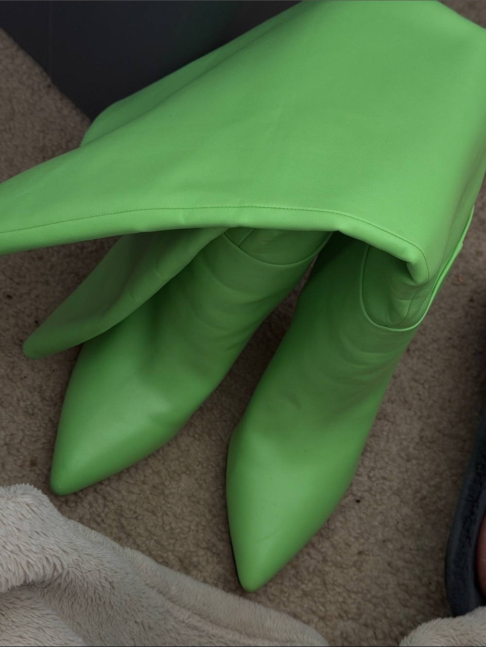 Nine West Neon Green Pointed-Toe Over-the-Knee Boots
